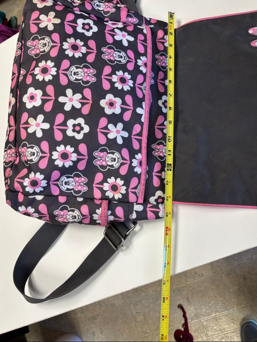 Disney Black and Pink Minnie Floral Messenger Crossbody - Picture 12 of 16